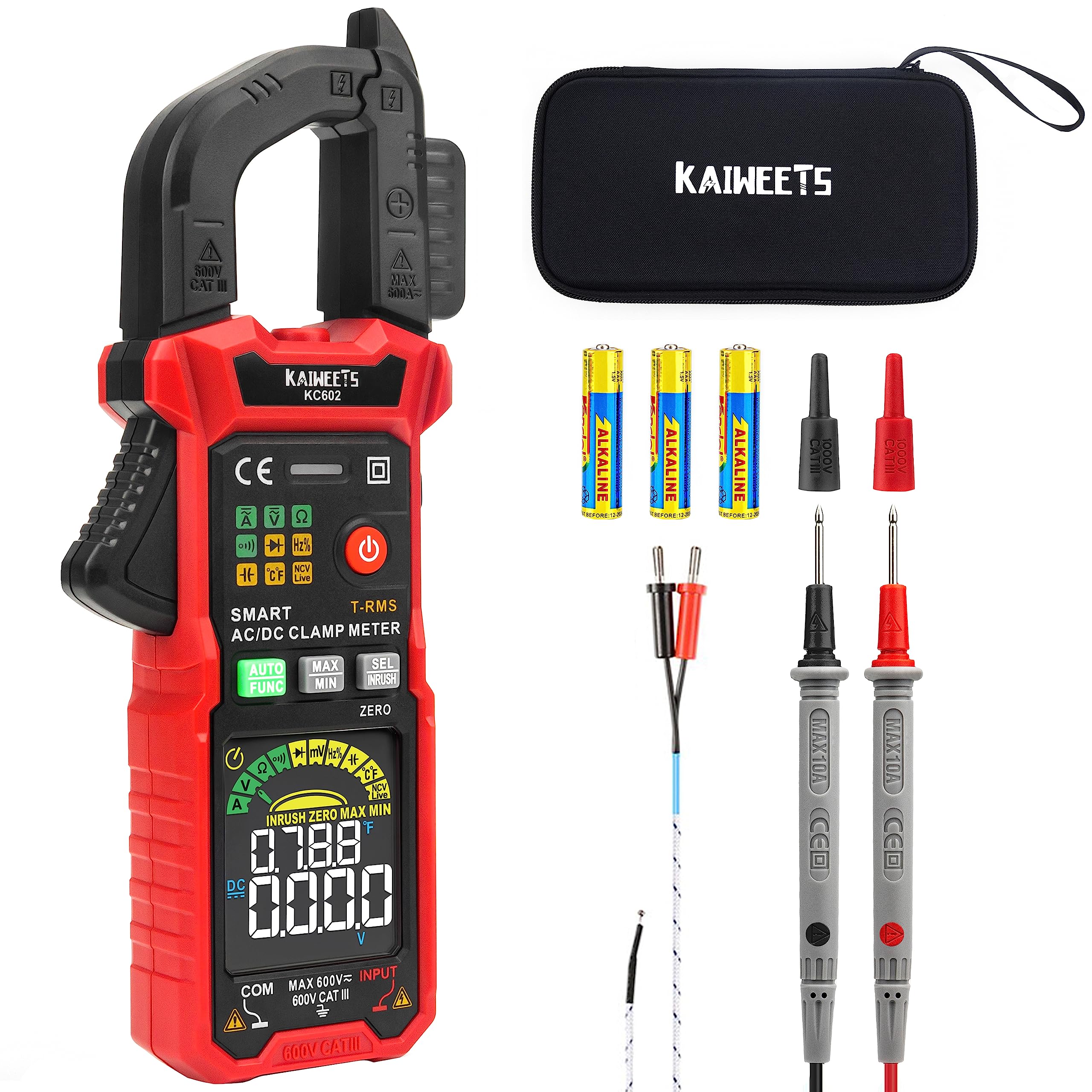 ワウ65LCMAX KAIWEETS Smart Digital Clamp Meter with D-Shaped Jaws, Clamp